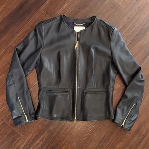 COPY - Hugo Boss genuine black leather jacket women's size 10 Large